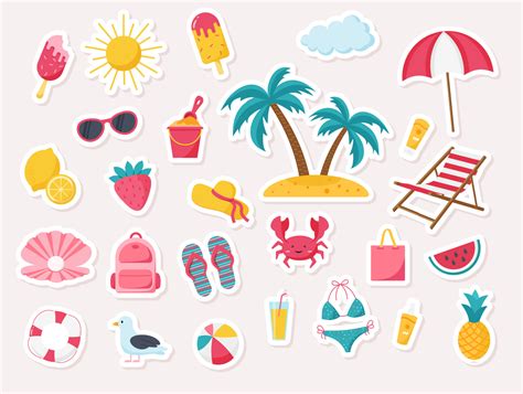 cute beachy stickers|Cute Beach Themed Stickers .